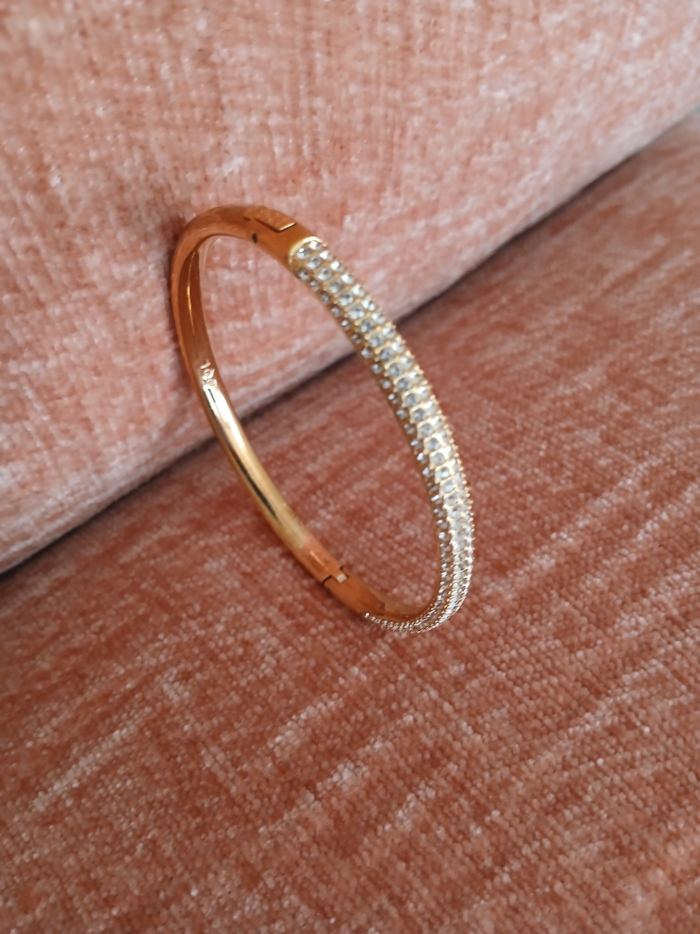 Swaravski Rose Gold Crystal Pavé Bangle Bracelet - Women Jewelry